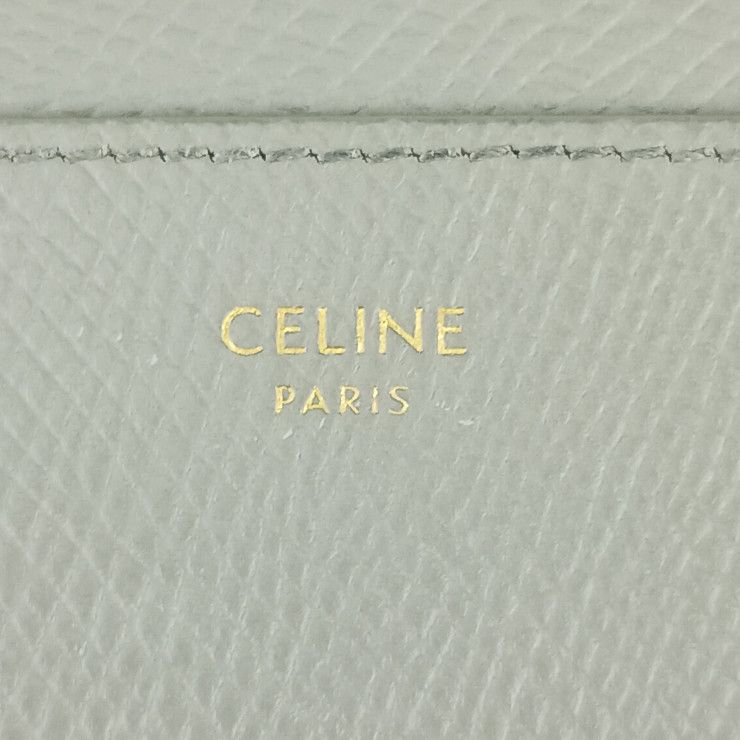 Celine Card Case Plain Card Holder 10b703bel.10bl Gray Grained Calfskin Unisex