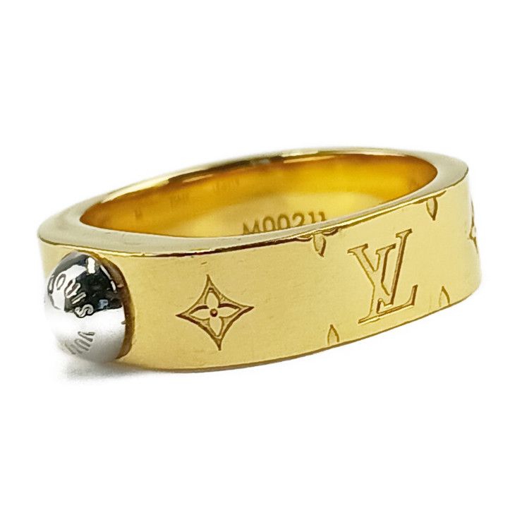 Louis Vuitton Ring Burg Nanogram M00211 Gold Silver Metal Lacquer Rhinestone