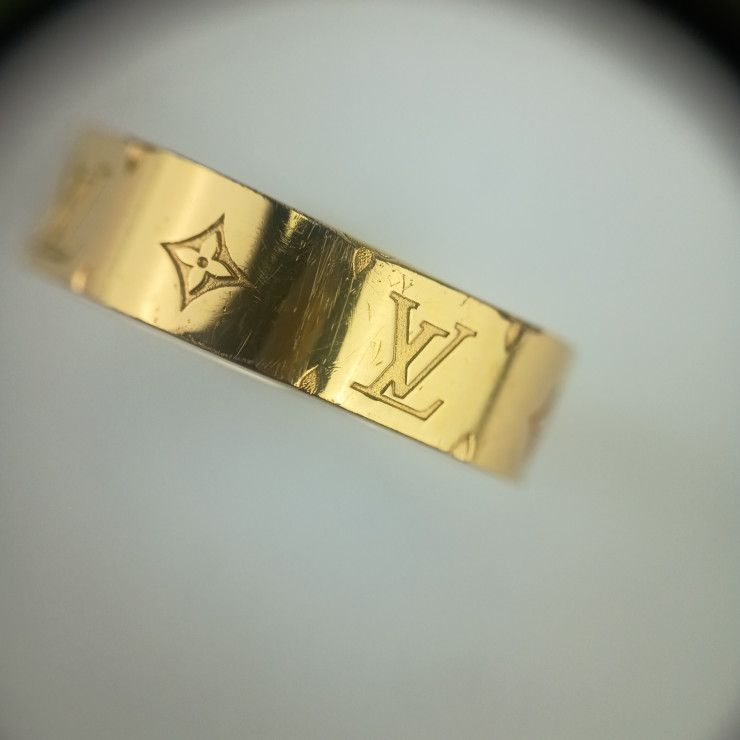 Louis Vuitton Ring Burg Nanogram M00211 Gold Silver Metal Lacquer Rhinestone