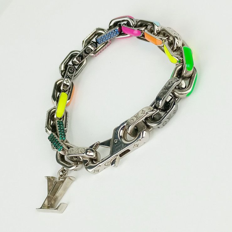 Louis Vuitton Bracelet Paradise Chain Mp3334 Multicolor Metal Lacquer Rhinestone