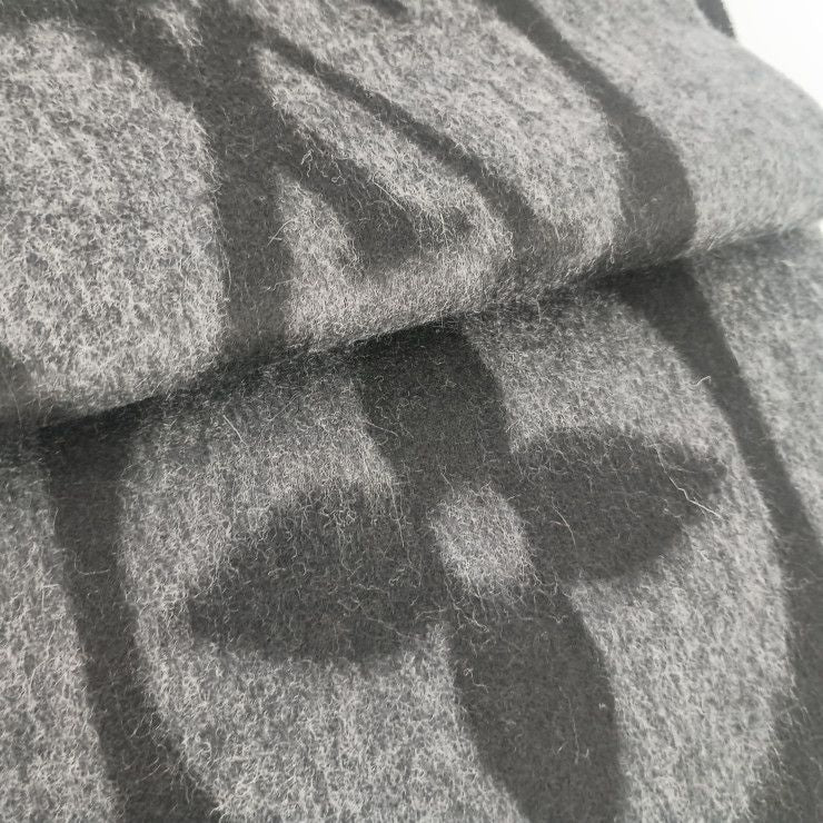 Louis Vuitton Scarf Echarpe Cardiff M72202 Black Gray 75% Wool 75% Angora 25%