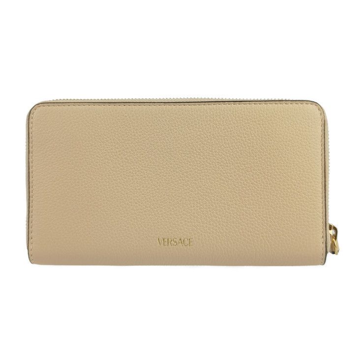 Unused Exhibit Versace Wallet Virtus Round Zipper Long Wallet 1006263 Beige