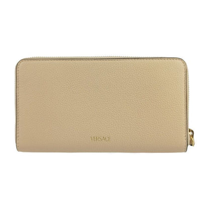 Unused Exhibit Versace Wallet Virtus Round Zipper Long Wallet 1006263 Beige