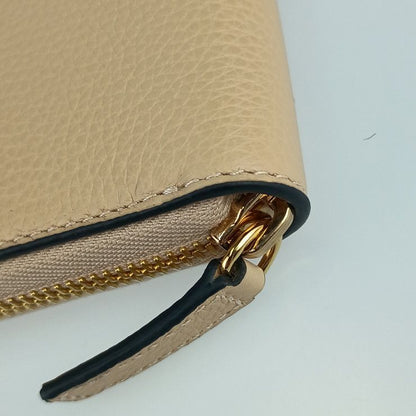 Unused Exhibit Versace Wallet Virtus Round Zipper Long Wallet 1006263 Beige