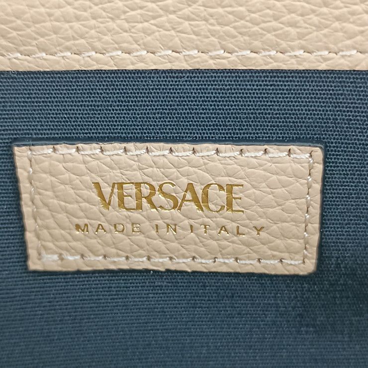 Unused Exhibit Versace Wallet Virtus Round Zipper Long Wallet 1006263 Beige
