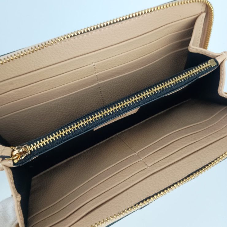 Unused Exhibit Versace Wallet Virtus Round Zipper Long Wallet 1006263 Beige