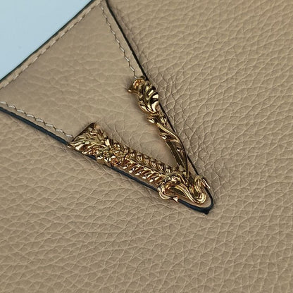 Unused Exhibit Versace Wallet Virtus Round Zipper Long Wallet 1006263 Beige