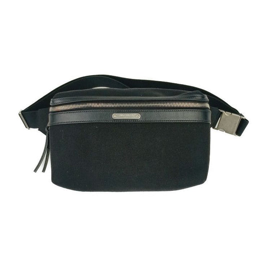 Saint Laurent Paris Waist Bag City Belt Bag 505973 Black Canvas Leather Men