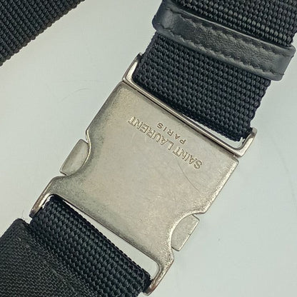 Saint Laurent Paris Waist Bag City Belt Bag 505973 Black Canvas Leather Men