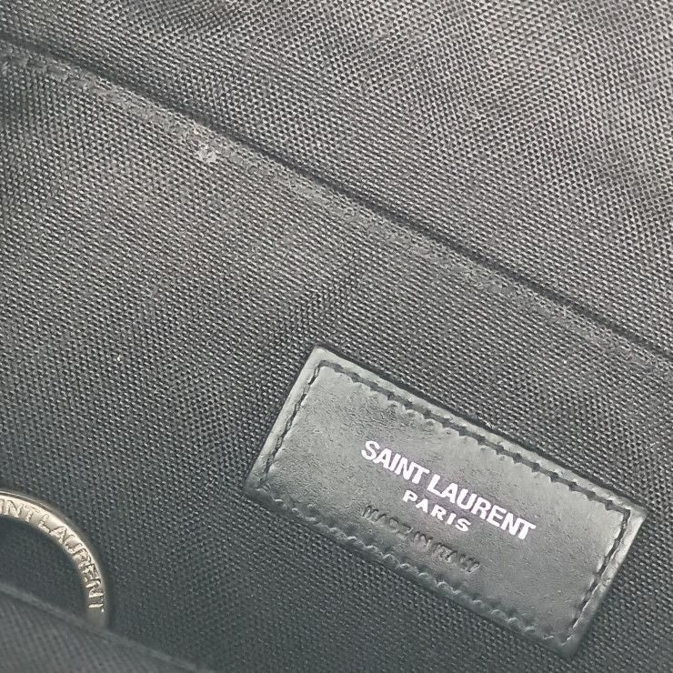 Saint Laurent Paris Waist Bag City Belt Bag 505973 Black Canvas Leather Men