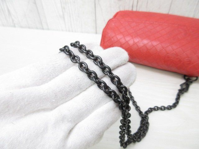 Bottega Veneta Shoulder Bag Intrecciomirage - Red Leather Ladies Chain 2WAY