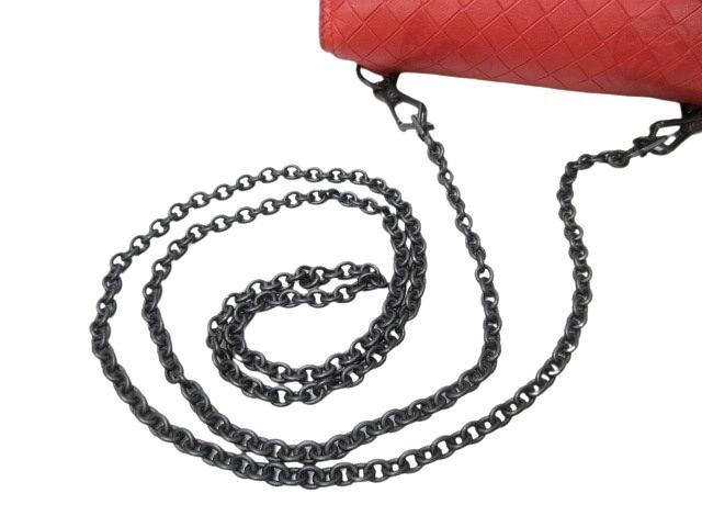 Bottega Veneta Shoulder Bag Intrecciomirage - Red Leather Ladies Chain 2WAY