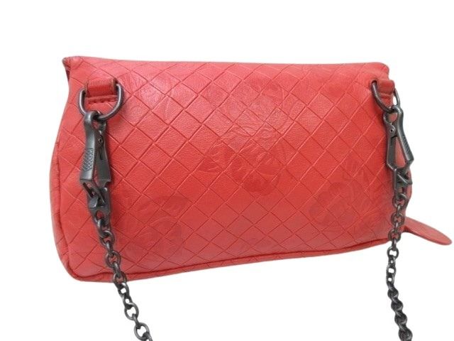 Bottega Veneta Shoulder Bag Intrecciomirage - Red Leather Ladies Chain 2WAY