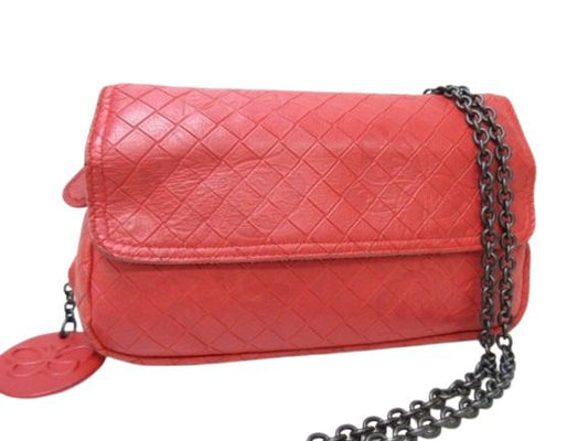 Bottega Veneta Shoulder Bag Intrecciomirage - Red Leather Ladies Chain 2WAY