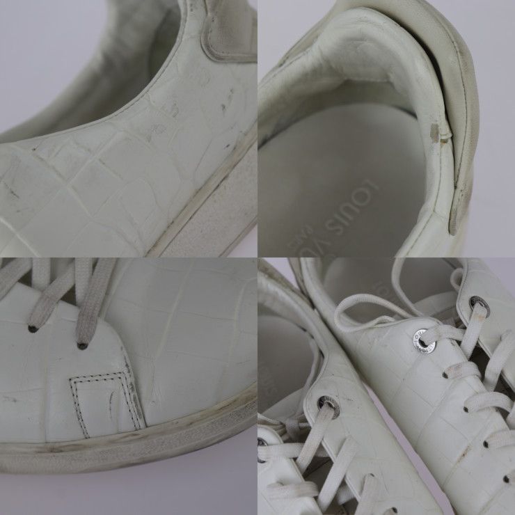 Louis Vuitton Sneakers - Croc Shape Pressed Leather X Rubber White Silver