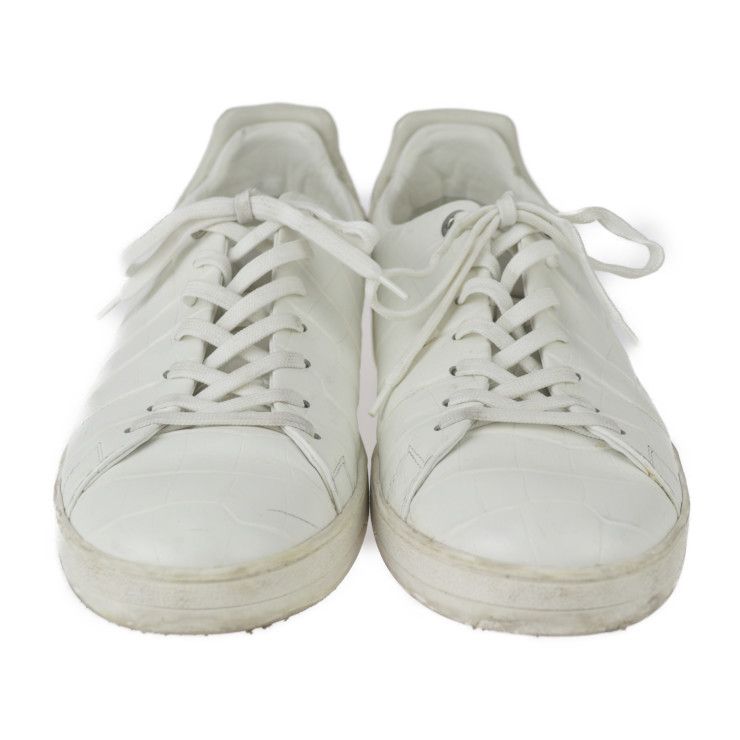 Louis Vuitton Sneakers - Croc Shape Pressed Leather X Rubber White Silver