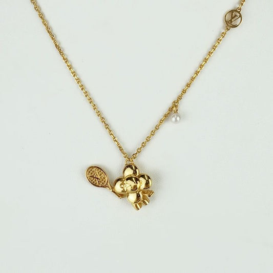 Louis Vuitton Necklace Collier Vivienne On The Court M00755 Gold Metal Faux