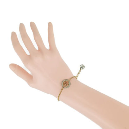 Louis Vuitton Bracelet Louise By Knight M00758 Gold Metal Rhinestone Ladies