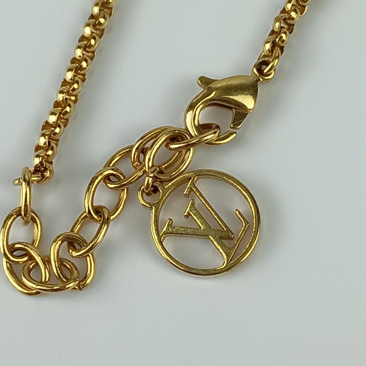Louis Vuitton Bracelet Louise By Knight M00758 Gold Metal Rhinestone Ladies