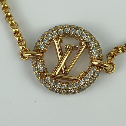 Louis Vuitton Bracelet Louise By Knight M00758 Gold Metal Rhinestone Ladies