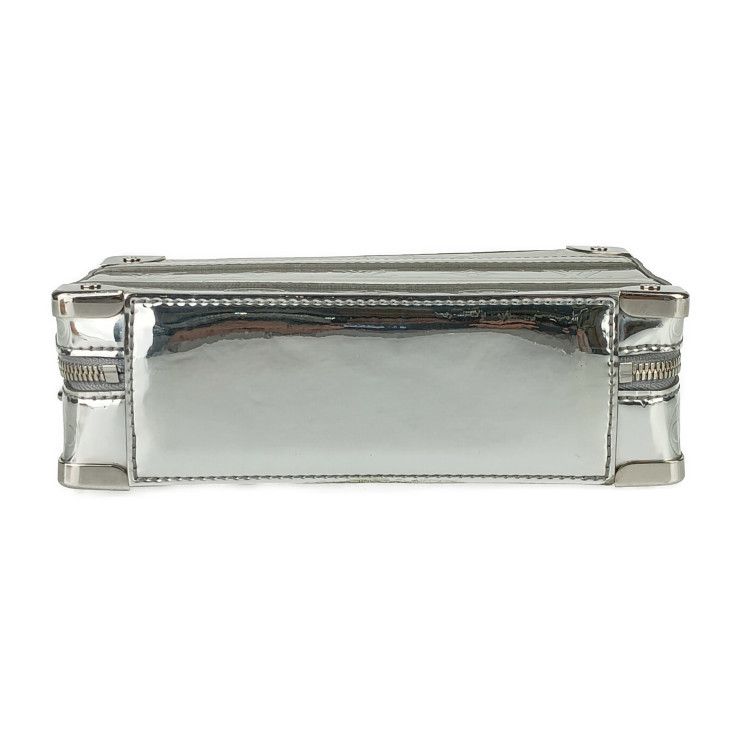 Louis Vuitton Shoulder Bag Monogram Mirror Handle Soft Trunk M45885 Silver PVC