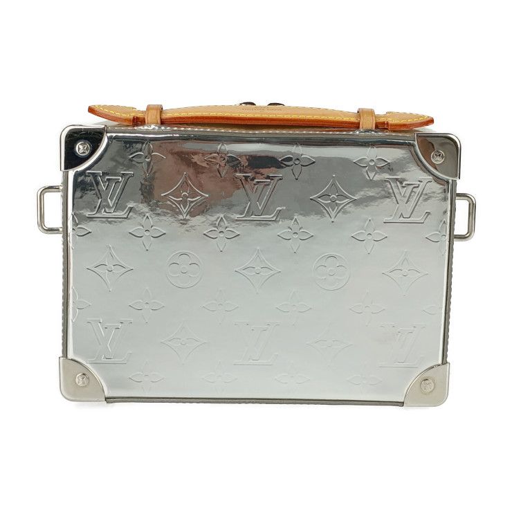 Louis Vuitton Shoulder Bag Monogram Mirror Handle Soft Trunk M45885 Silver PVC