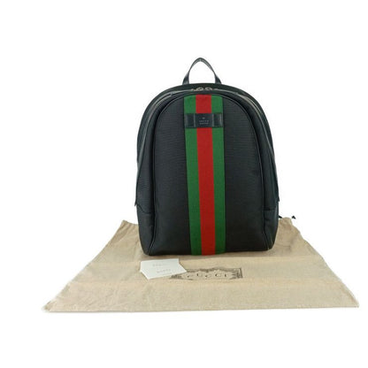 Gucci Backpack Sac Sherry Line Backpack 630918 Black Silver Hardware Canvas