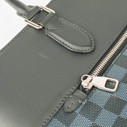 Louis Vuitton Tote Bag Newport N41588 Navy Silver Hardware Damier Cobalt Canvas