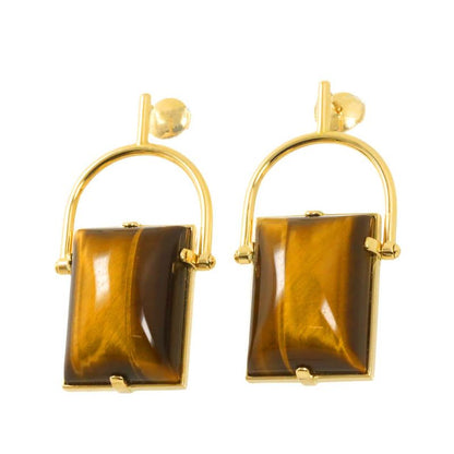 Louis Vuitton Taiga Earrings 18K YG Yellow Gold 750 Pierced