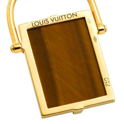 Louis Vuitton Taiga Earrings 18K YG Yellow Gold 750 Pierced