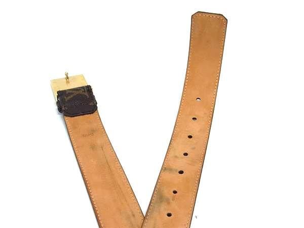 Louis Vuitton Belt Monogram Santure En Venture M9812 Brown PVC Leather Men's