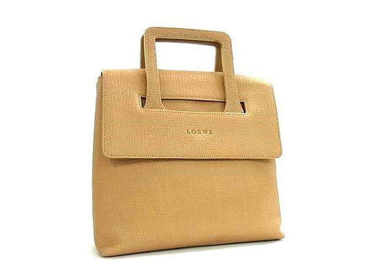 Loewe Bag Handbag - Beige Leather Women Silver Hardware Excellent Condition