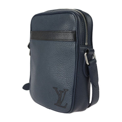 Louis Vuitton Danube PM Shoulder Bag M55168 Taurillon Leather Navy Silver