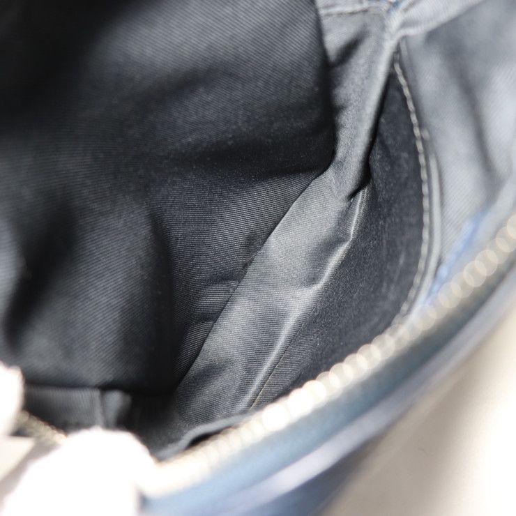 Louis Vuitton Danube PM Shoulder Bag M55168 Taurillon Leather Navy Silver