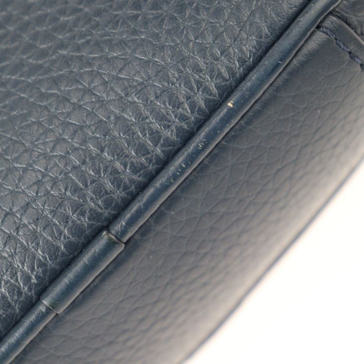 Louis Vuitton Danube PM Shoulder Bag M55168 Taurillon Leather Navy Silver