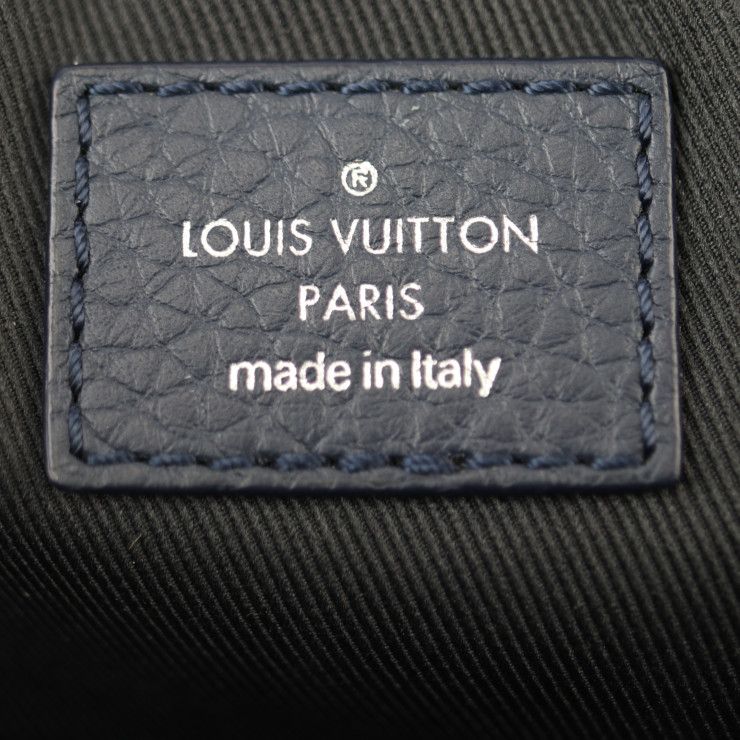 Louis Vuitton Danube PM Shoulder Bag M55168 Taurillon Leather Navy Silver