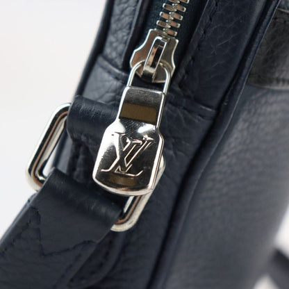 Louis Vuitton Danube PM Shoulder Bag M55168 Taurillon Leather Navy Silver