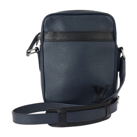Louis Vuitton Danube PM Shoulder Bag M55168 Taurillon Leather Navy Silver