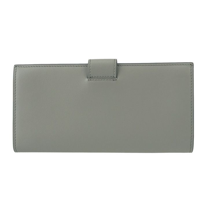 Prada Wallet City Calf Tab 1mv025 Light Gray Leather Women's Bifold Long Wallet