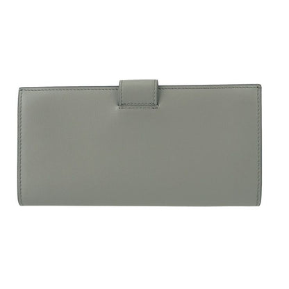 Prada Wallet City Calf Tab 1mv025 Light Gray Leather Women's Bifold Long Wallet