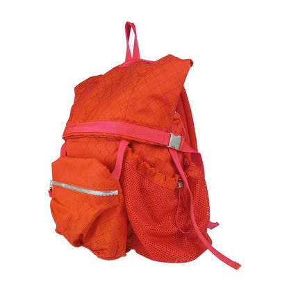 Bottega Veneta Backpack Trekking 652147 Tomato Red Tone Silver Hardware Nylon