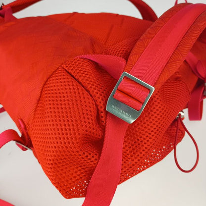 Bottega Veneta Backpack Trekking 652147 Tomato Red Tone Silver Hardware Nylon