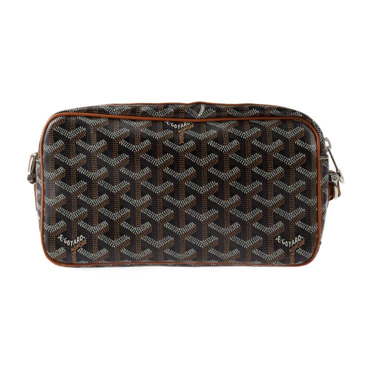 Goyard Cupveil PM Shoulder Bag - PVC Leather Black Brown Silver Hardware