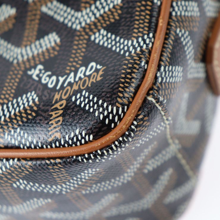 Goyard Cupveil PM Shoulder Bag - PVC Leather Black Brown Silver Hardware