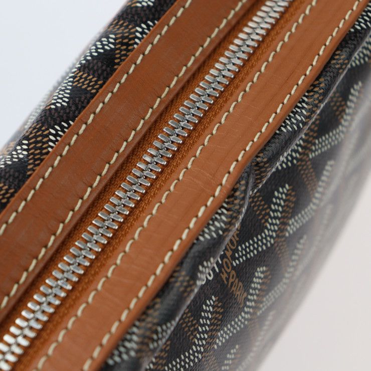 Goyard Cupveil PM Shoulder Bag - PVC Leather Black Brown Silver Hardware