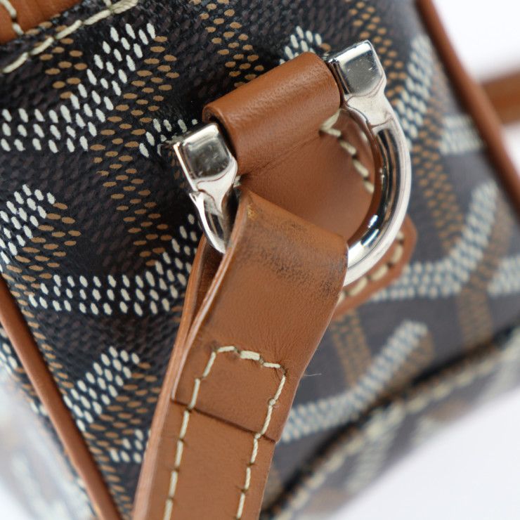 Goyard Cupveil PM Shoulder Bag - PVC Leather Black Brown Silver Hardware