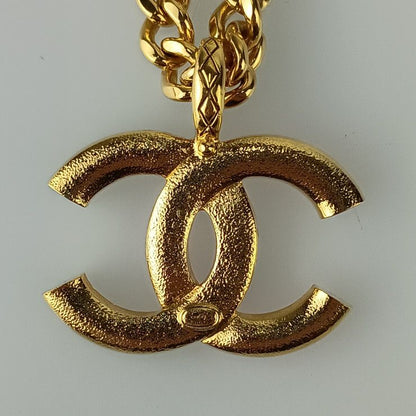 Chanel Necklace Coco Mark Necklace - Gold Pink Metal Ladies Super Excellent