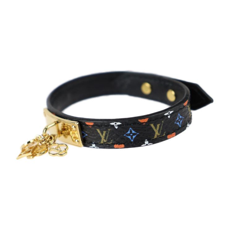 Louis Vuitton Bracelet Game On Collection Bracelet Mp285f PVC Leather Black