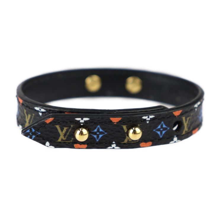 Louis Vuitton Bracelet Game On Collection Bracelet Mp285f PVC Leather Black