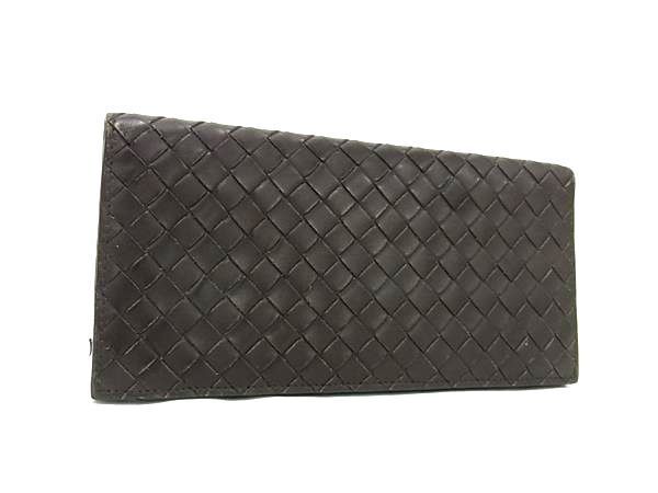 Bottega Veneta Wallet Intrecciato 120697 Brown Leather Men's Knee Fold Long